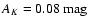 $A_K =0.08~\mbox{mag}$