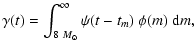 $\displaystyle \gamma (t)=\int_{8~M_\odot}^{\infty} \psi (t-t_m)~ \phi (m)~ {\rm d}m ,$