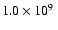 $1.0\times 10^9~$