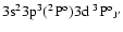$3\rm s^23p^3(^2P^o)3d~^3{\rm P^o}_{J'}$
