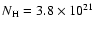 $N_{\rm H} = 3.8 \times 10^{21}$