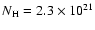 $N_{\rm H}=2.3\times 10^{21}$