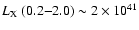 $L_{\rm X}~(0.2{-}2.0) \sim 2\times 10^{41}$