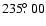 $235\hbox{$.\!\!^\circ$ }00$