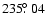 $235\hbox{$.\!\!^\circ$ }04$