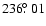 $236\hbox{$.\!\!^\circ$ }01$