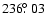 $236\hbox{$.\!\!^\circ$ }03$