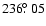 $236\hbox{$.\!\!^\circ$ }05$