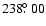 $238\hbox{$.\!\!^\circ$ }00$