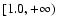 $[1.0, + \infty)$