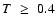 $T~\!~\geq~\!~0.4$