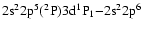 ${\rm 2s^{2}2p^{5}(^{2}P)3d^{1}P_{1} {-}
2s^{2}2p^{6}}$