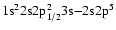 ${\rm 1s^{2}2s2p^{2}_{1/2}3s {-}
2s2p^{5}}$