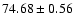 $74.68\pm0.56$