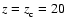 $z={z_{\rm c}^{}}= 20$