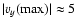 $\vert v_y({\rm max})\vert \approx 5$