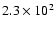 $2.3\times 10^2$