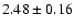 $2.48 \pm0.16 $