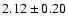 $2.12 \pm0.20 $