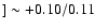 $]\sim+0.10/0.11$