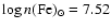 $\log n\rm {(Fe)_{\odot}=7.52}$