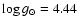 $\log g_{\odot}=4.44$