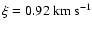 $\xi =0.92~\rm km~s^{-1}$