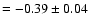 $= -0.39 \pm 0.04$