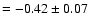 $= -0.42 \pm 0.07$
