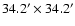 $34.2^{\prime}\times34.2^{\prime}$