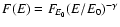 $F(E)=F_{\!{E_0}} (E / E_0)^{-\gamma}$