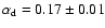 $\alpha_{\rm d} = 0.17\pm 0.01$