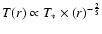 $T(r) \propto T_* \times \large (r\large )^{-{2 \over 5}}$