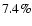 $7.4\%$