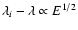 $\lambda_i - \lambda \propto E^{1/2}$