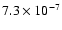 $7.3\times10^{-7}$
