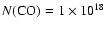 $N({\rm CO})= 1 \times 10^{18}$