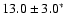 $13.0\pm3.0^{*}$
