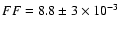$FF=8.8 \pm 3 \times10^{-3}$