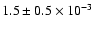 $1.5\pm 0.5\times 10^{-3}$