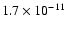 $1.7\times 10^{-11}$