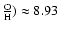 $\frac{\rm O}{\rm H})\approx 8.93$