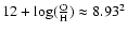 $12 + \log(\frac{\rm O}{\rm H})\approx 8.93^{2}$