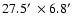$27.5\hbox{$^\prime$ }\times 6.8\hbox{$^\prime$ }$