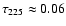 $\tau_{225}\approx 0.06$