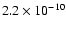$2.2\times10^{-10}$