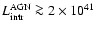 $L_{\rm intr}^{\rm AGN} \ga2 \times 10^{41}$
