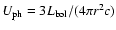 $U_{\rm ph} =
3 L_{\rm bol} /(4 \pi r^2 c)$