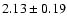 $2.13 \pm 0.19$