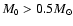 $M_{\mbox{\tiny0}} > 0.5 M_\odot$